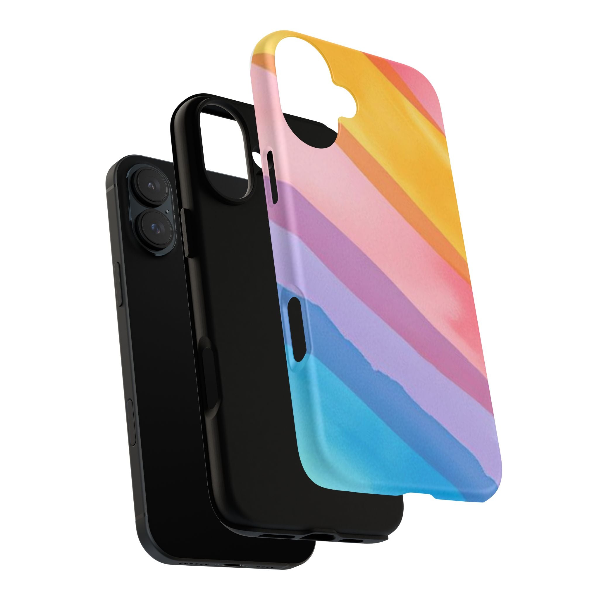 Colorful Diagonal Watercolor Tough Phone Case for iPhone