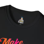 Inspirational Unisex Softstyle T-Shirt - 'Make Good Trouble' Rainbow Statement Tee