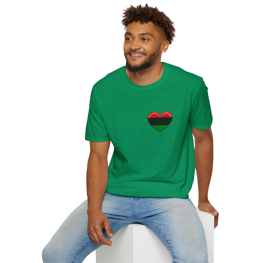 Unity and Heritage Unisex Softstyle T-Shirt with Pan-African Heart