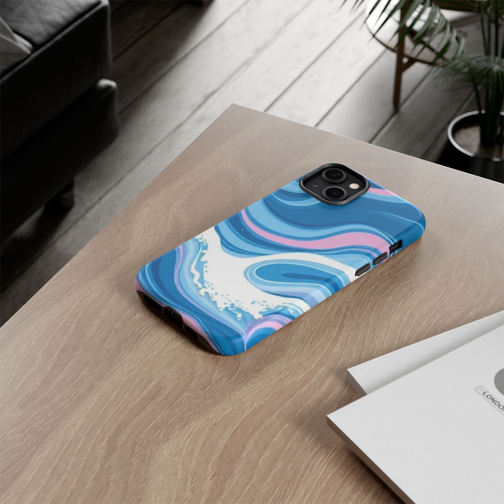 Blue & Pink Swirl Tough Case for iPhone