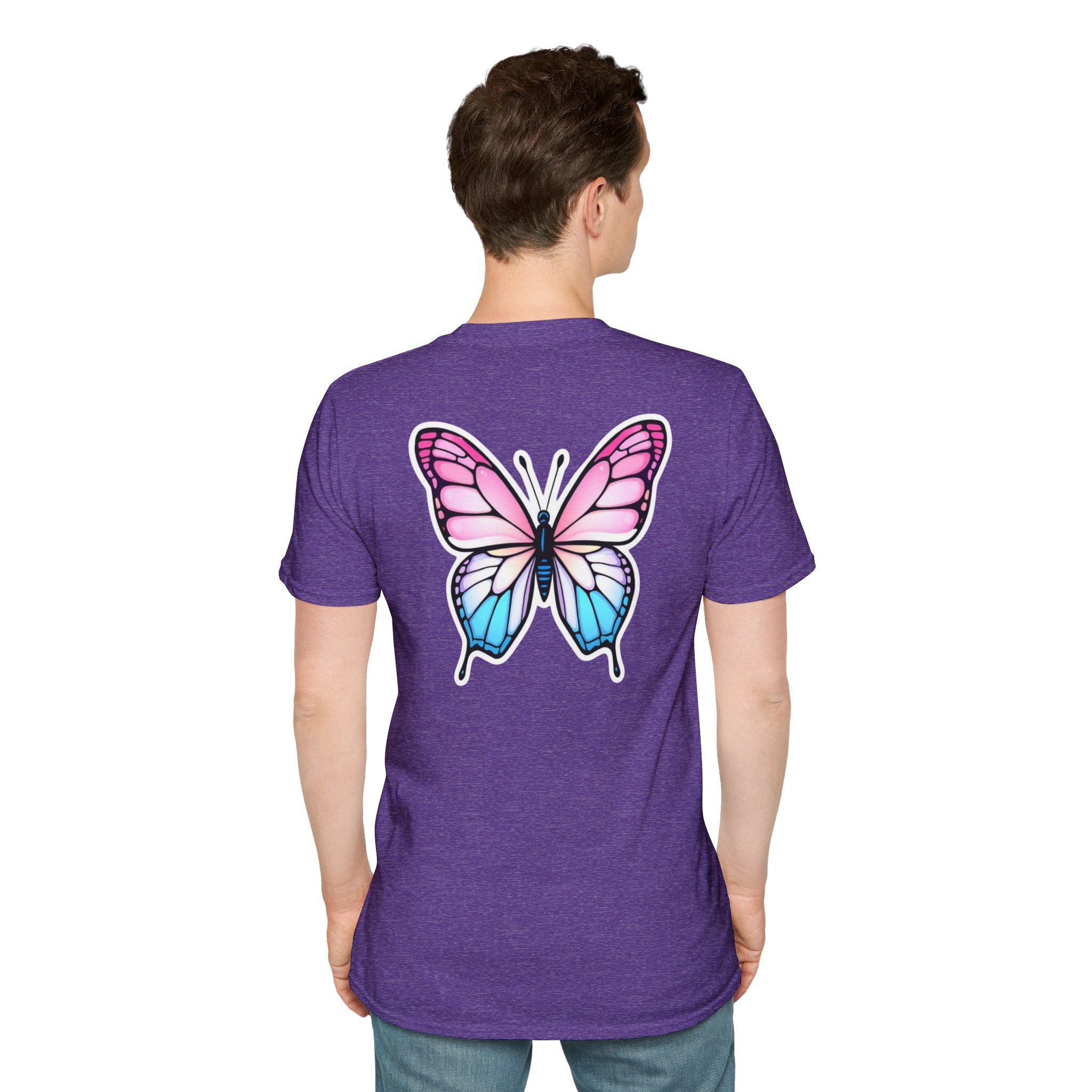 Trans Caterpillar to Butterfly Transformation T-Shirt, Unisex Graphic T-Shirt