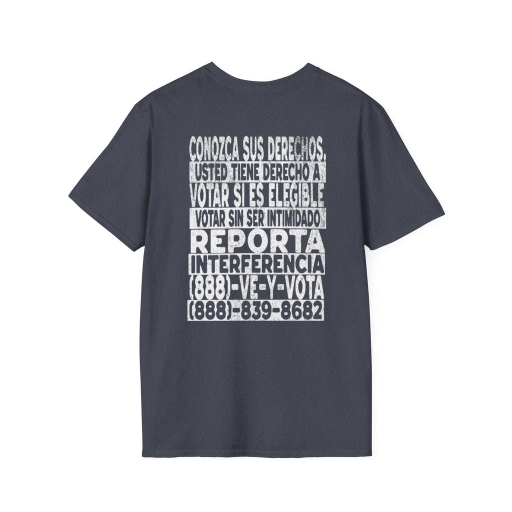 Voting Rights T-Shirt — Spanish "CONOZCA SUS DERECHOS"