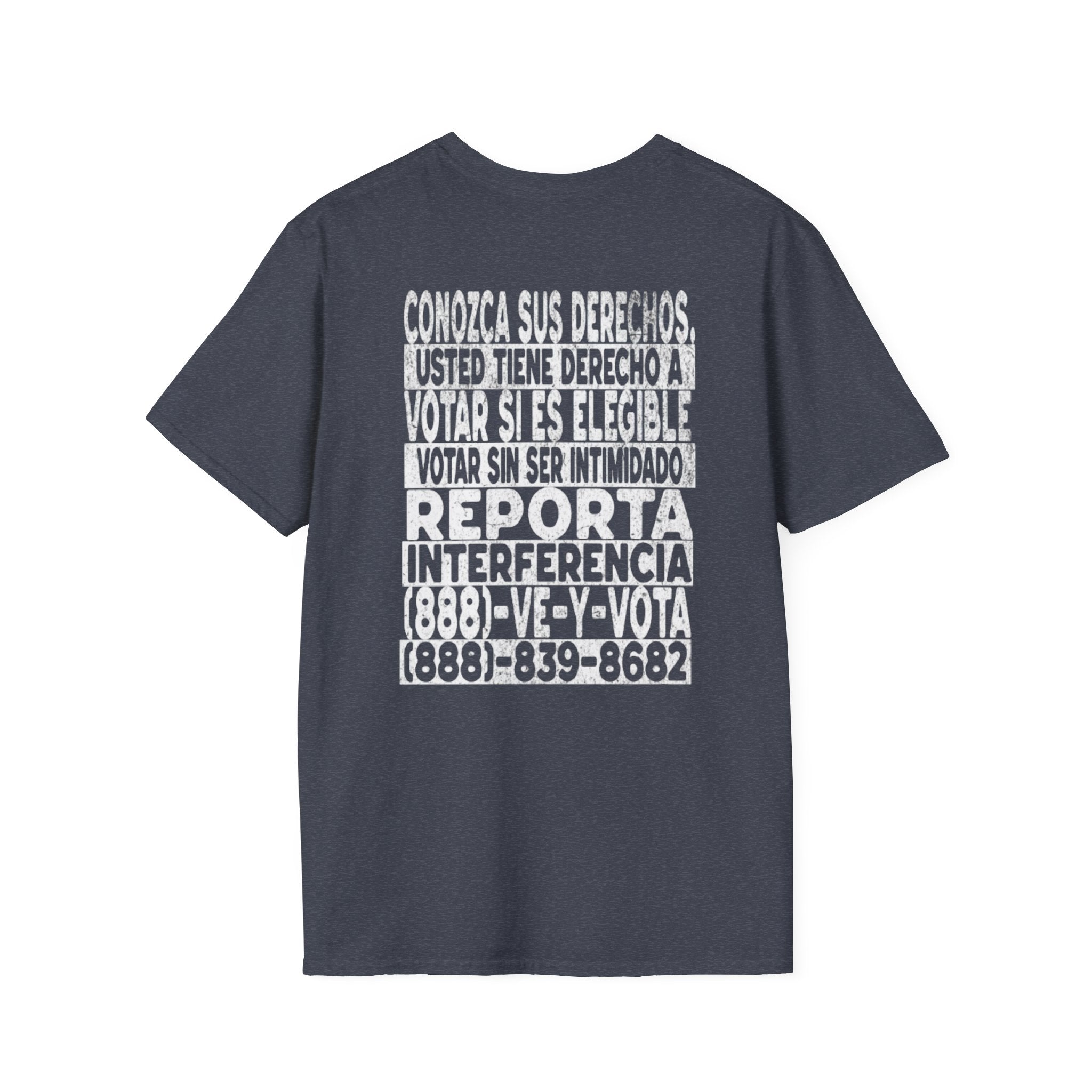 Voting Rights T-Shirt — Spanish "CONOZCA SUS DERECHOS"