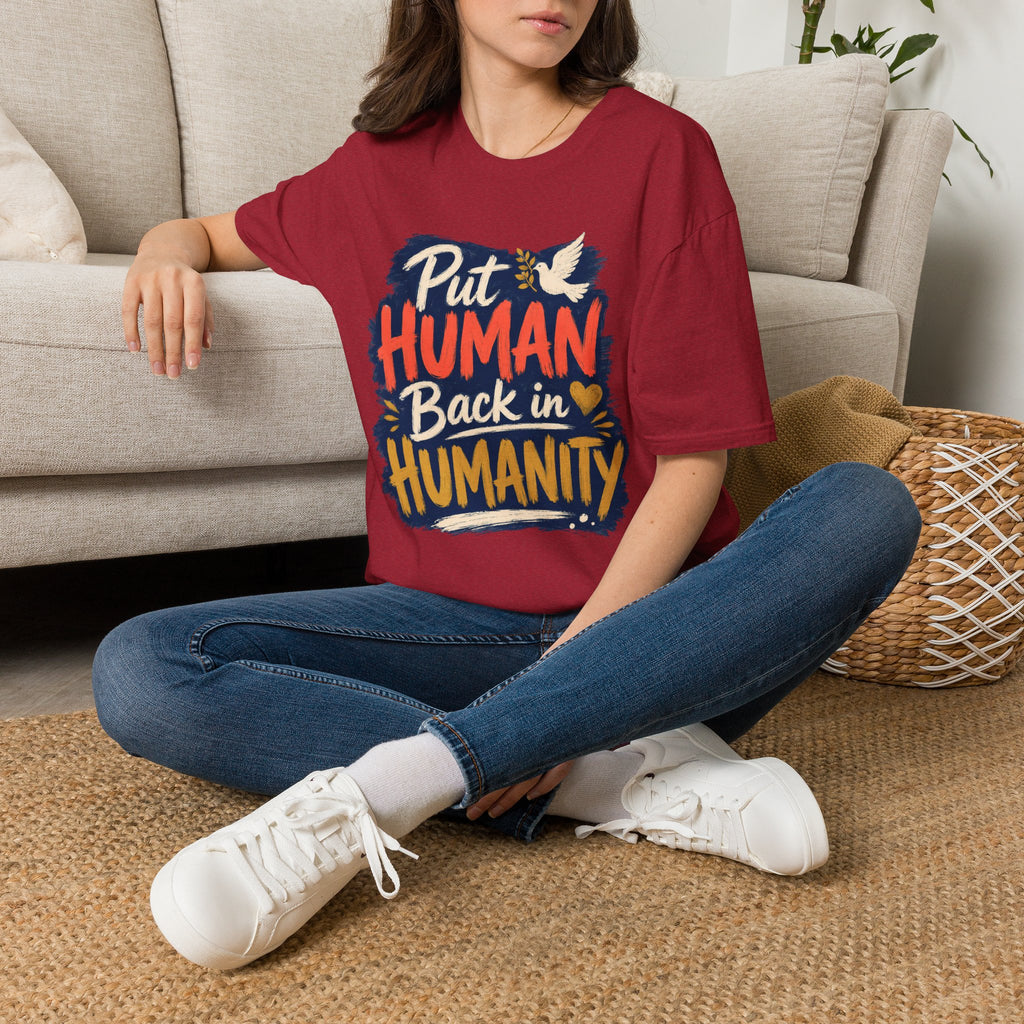 Put Human Back in Humanity T-Shirt — Inspirational Peace Dove Tee