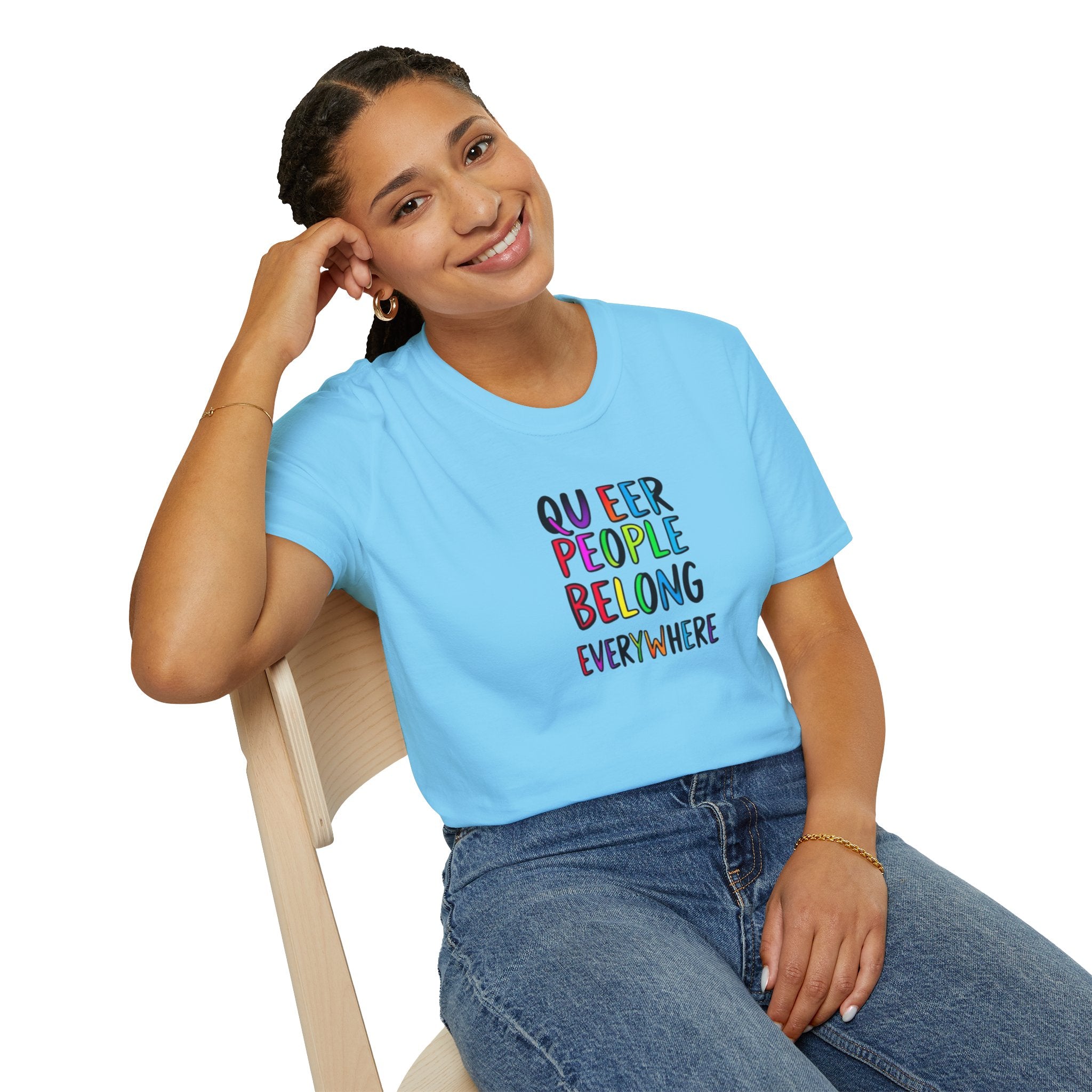 Queer People Belong Everywhere t-shirt