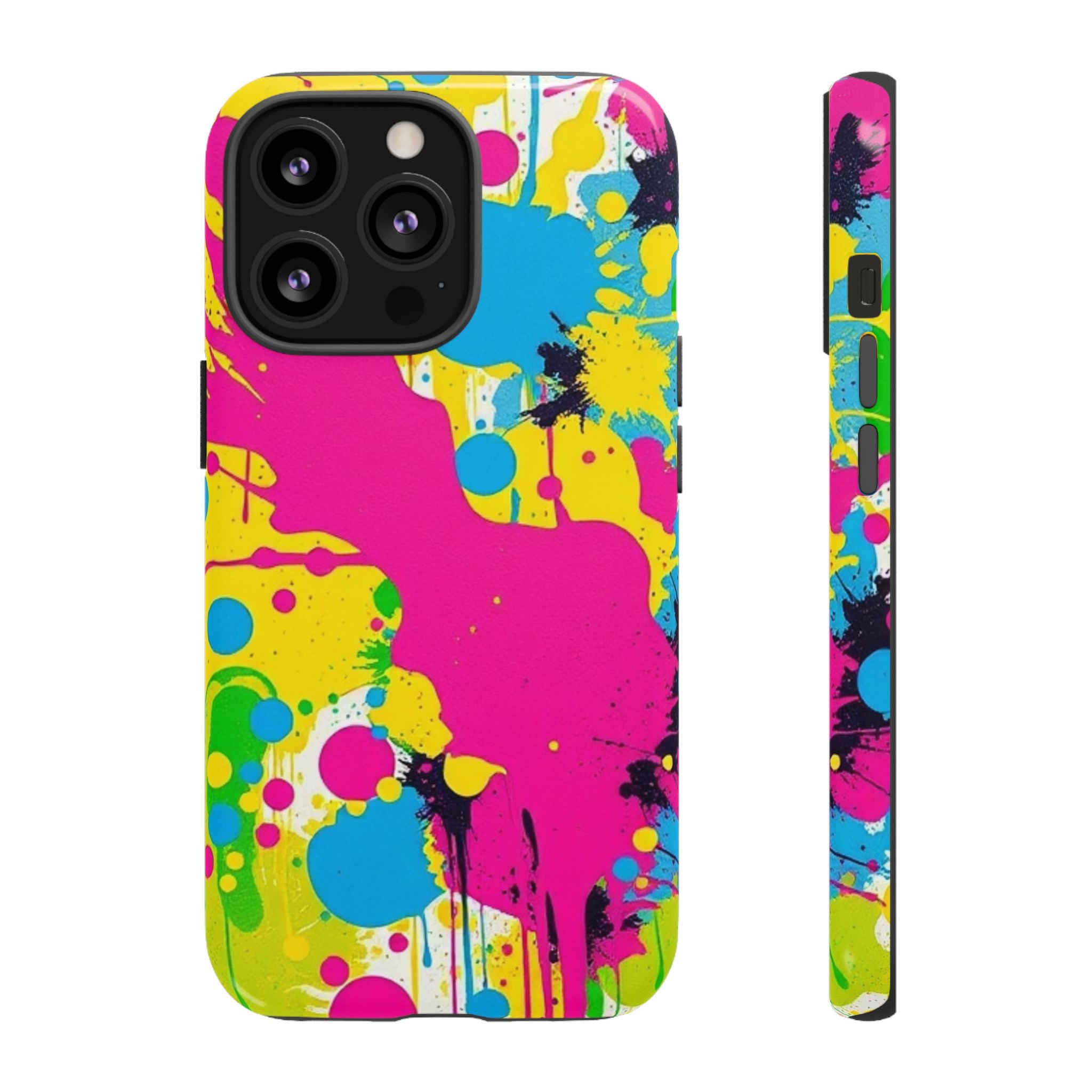 Android OR iPhone Compatible Cases - Crazy Retro Color Splash Design - Unique Tough Cases