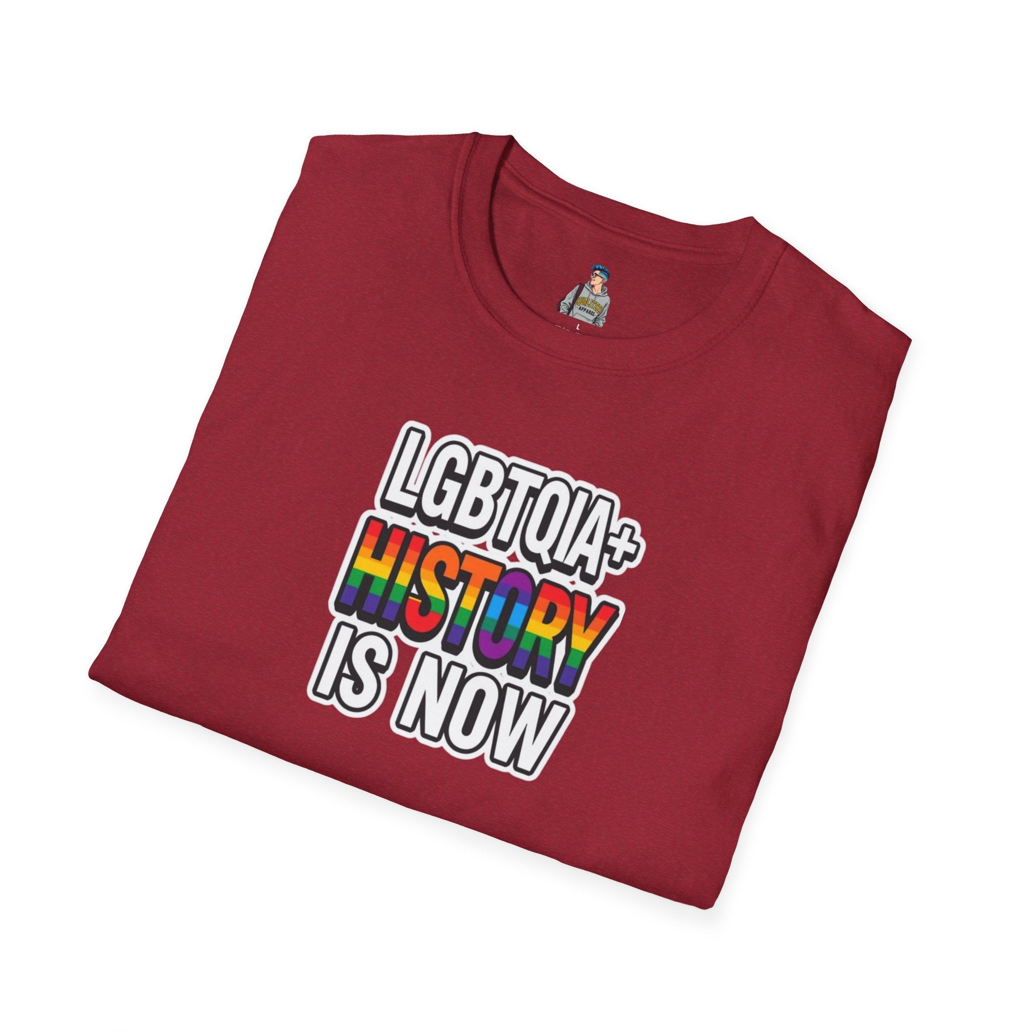 LGBTQIA+ History Is Now Unisex Softstyle T-Shirt