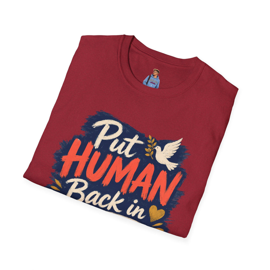 Put Human Back in Humanity T-Shirt — Inspirational Peace Dove Tee
