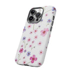 Floral Pink Wildflower Tough Phone Case for iPhone