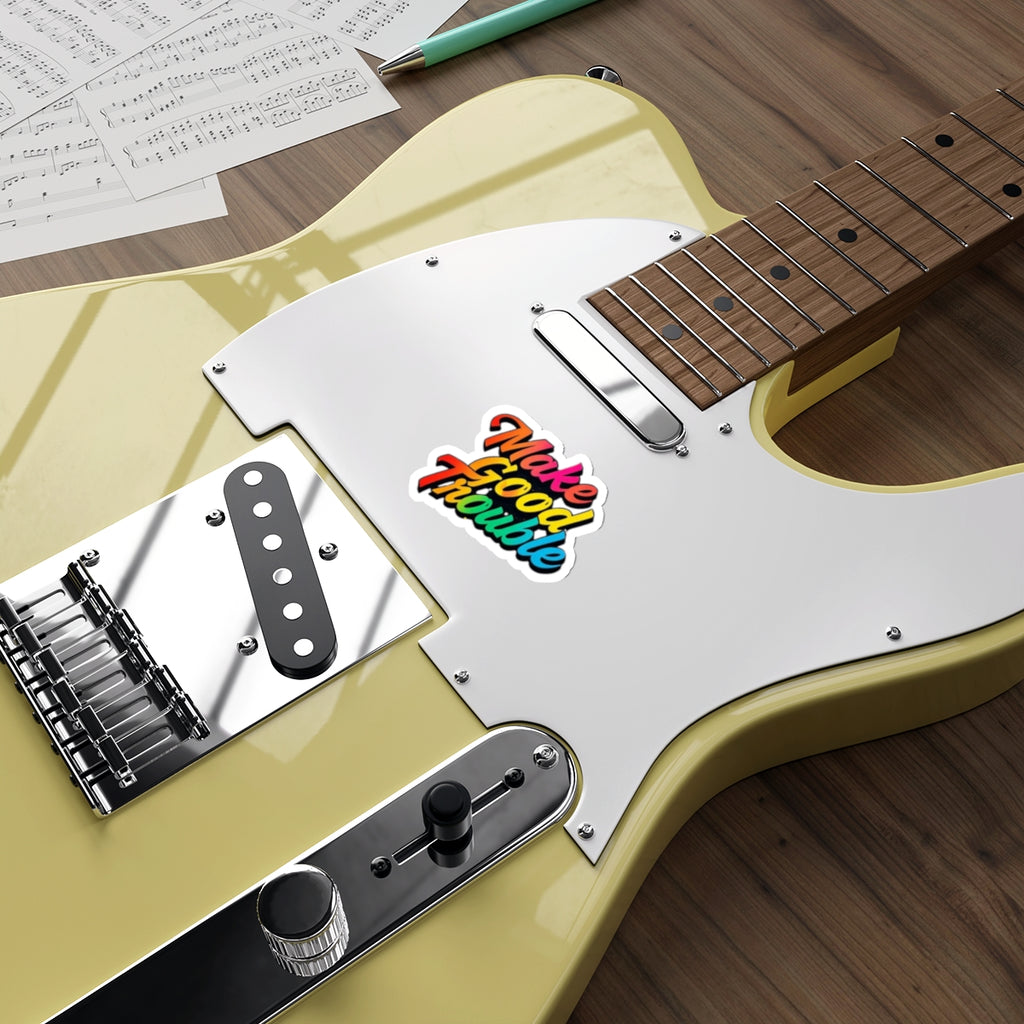 Die-Cut Stickers -  Make Good Trouble-Rainbow Text