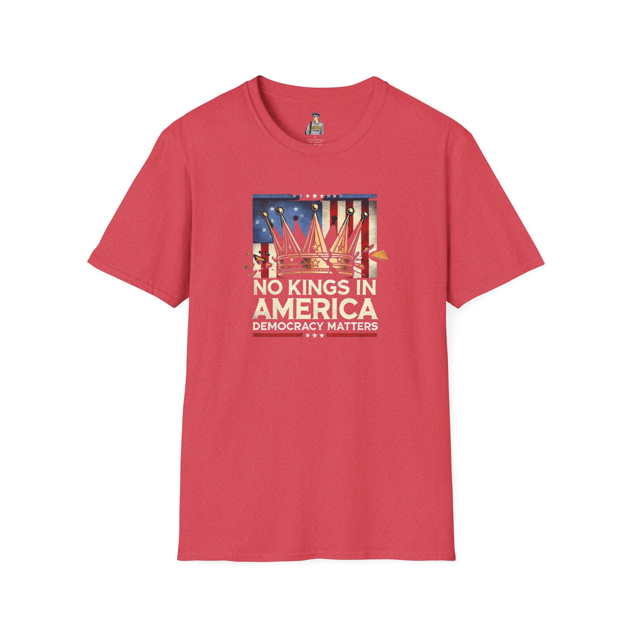 No Kings in America-Democracy Matters  Unisex Softstyle T-Shirt