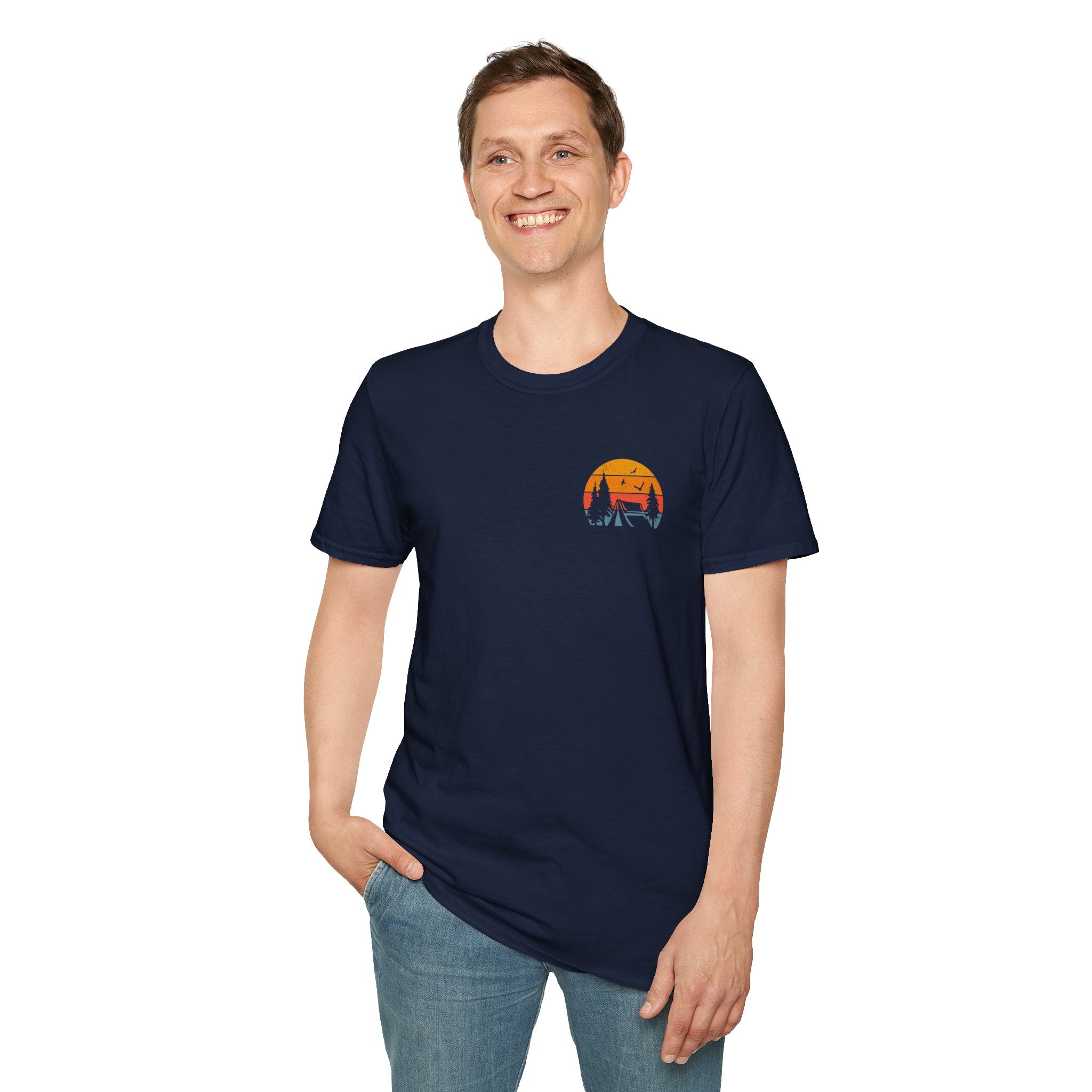 Unisex Softstyle T-Shirt - 'I'd Rather Be Camping' Adventure Tee