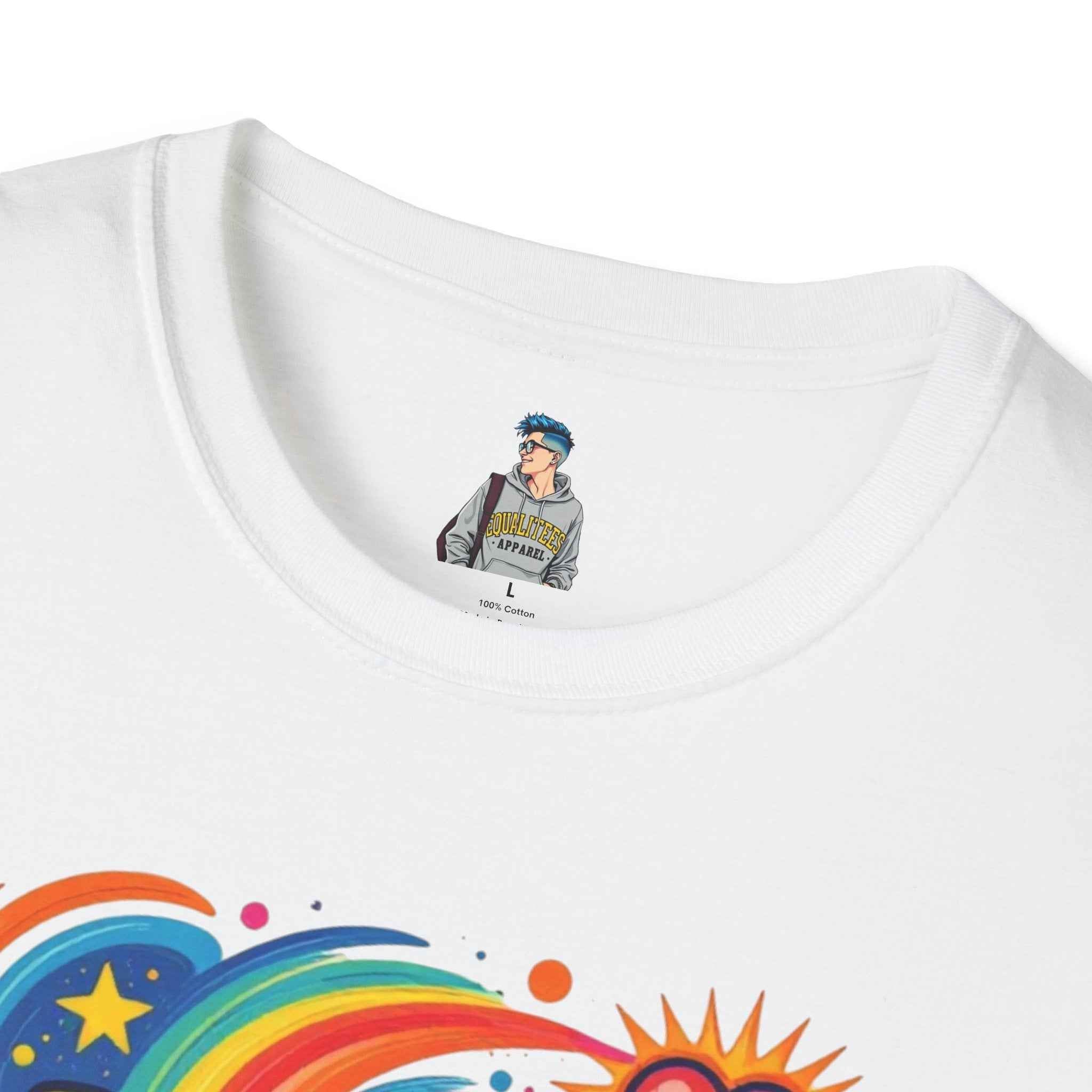 T-Shirt — "Love Is My Religion" Retro Rainbow Graphic Tee