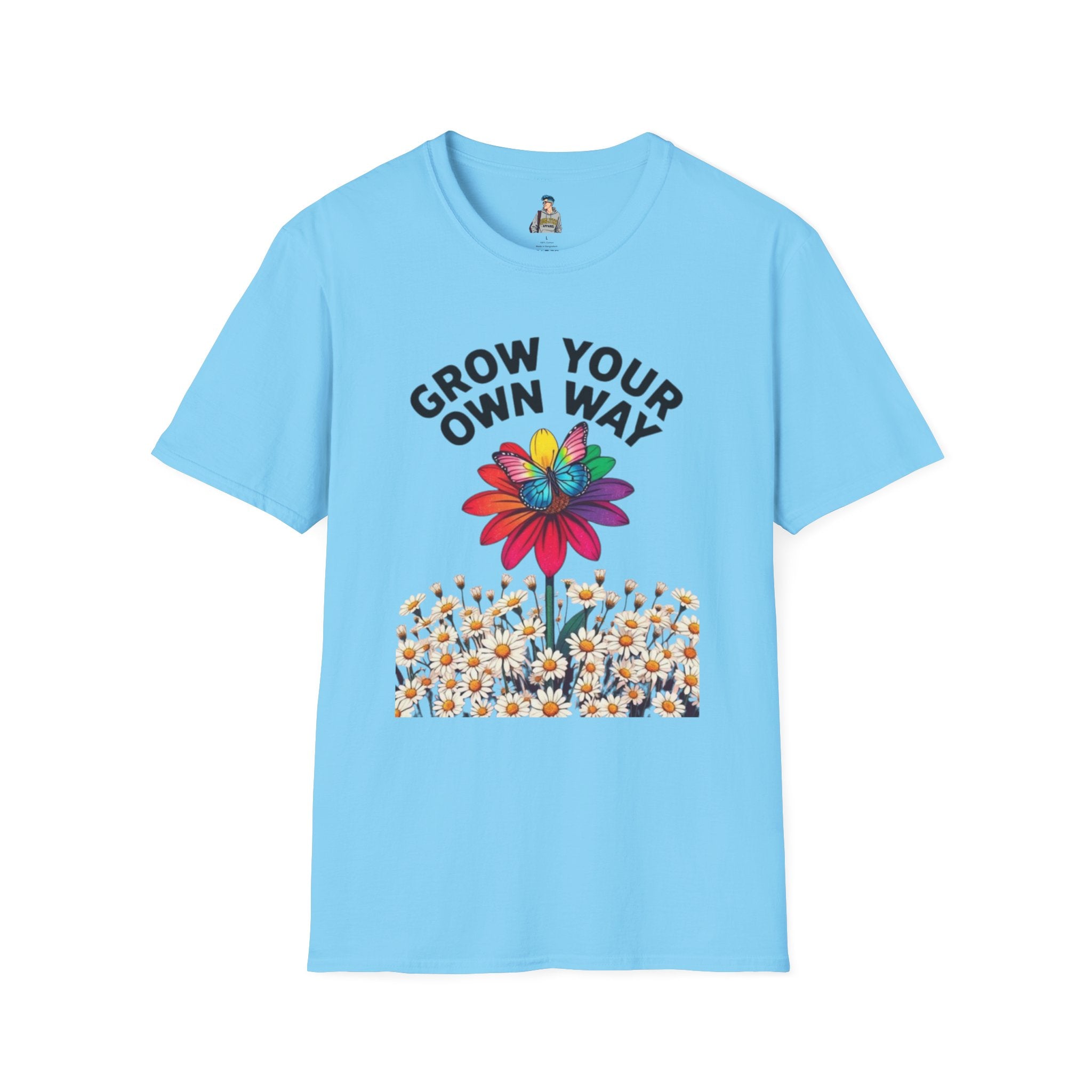 Unisex Softstyle T-Shirt - 'Grow Your Own Way' Floral Design for Queer Pride