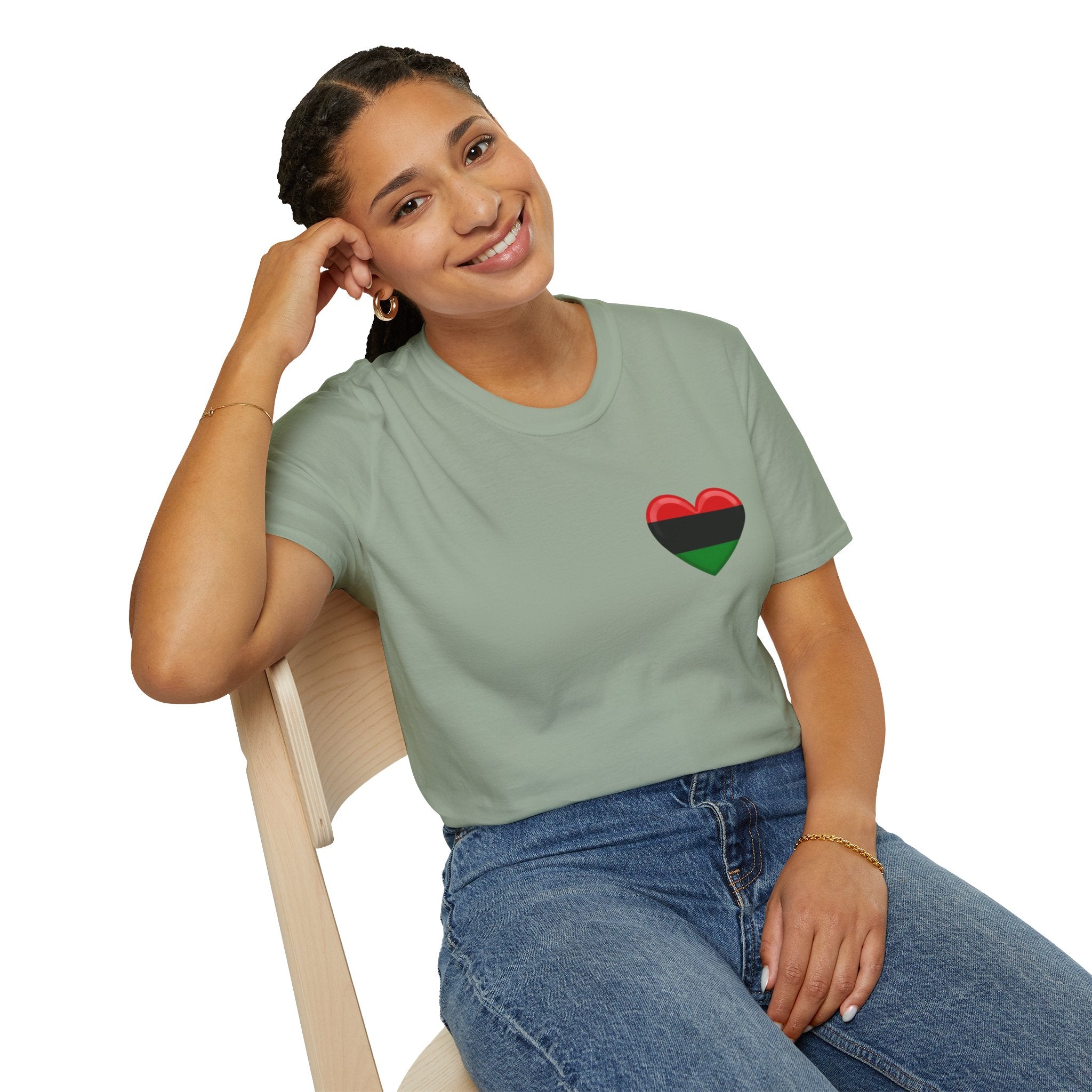 Unity and Heritage Unisex Softstyle T-Shirt with Pan-African Heart