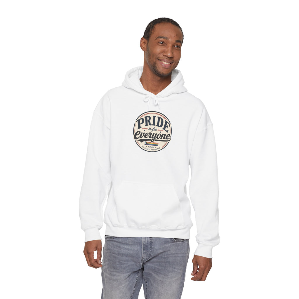 Pride Is For Everyone Pullover Hoodie — Vintage Graphic Inclusivity Sweatshirt