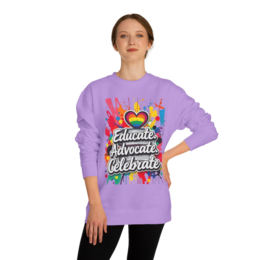 Educate, Advocate, Celebrate Unisex Crew Neck Sweatshirt - Empowerment Apparel