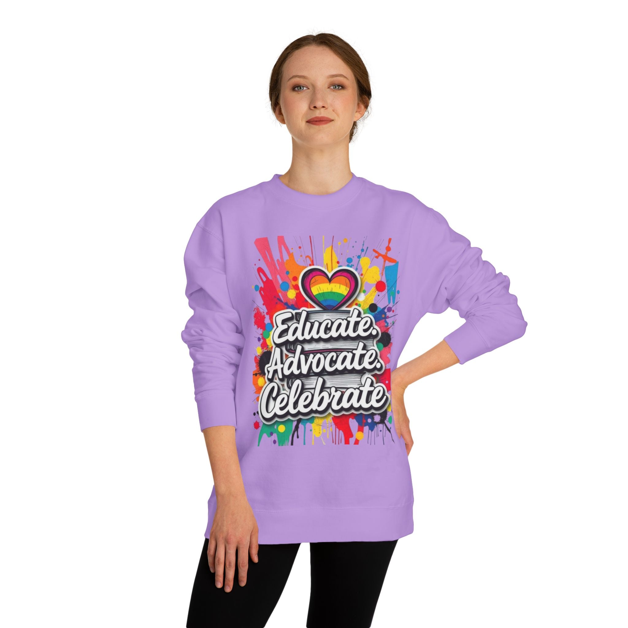 Educate, Advocate, Celebrate Unisex Crew Neck Sweatshirt - Empowerment Apparel