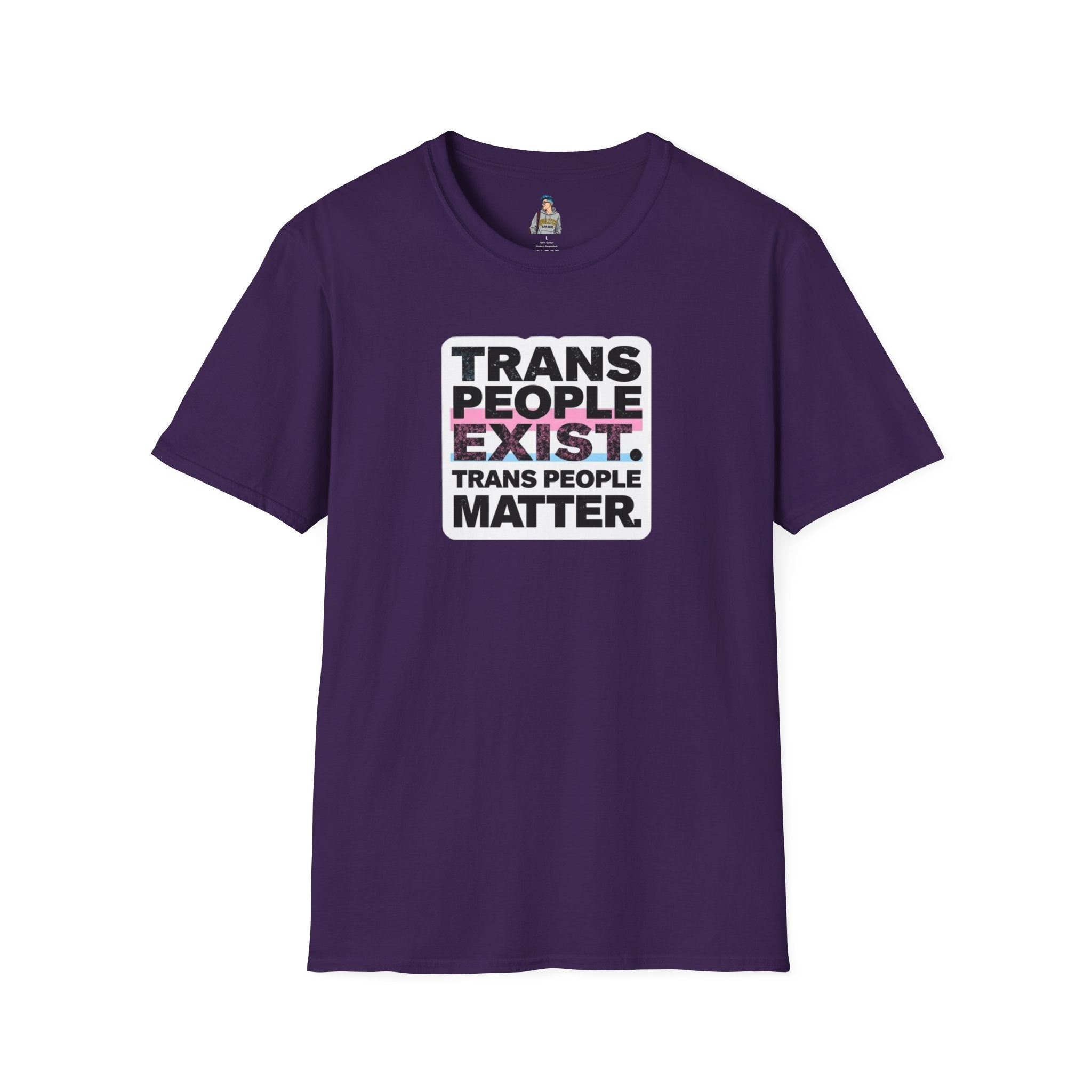 Unisex Softstyle T-Shirt - 'Trans People Exist. Trans People Matter.' Equality Apparel
