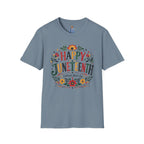 Juneteenth T-Shirt — "Happy Juneteenth" Floral Celebration Tee