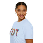 FDT Floral Letter Tee — Bold Floral Typography T-Shirt