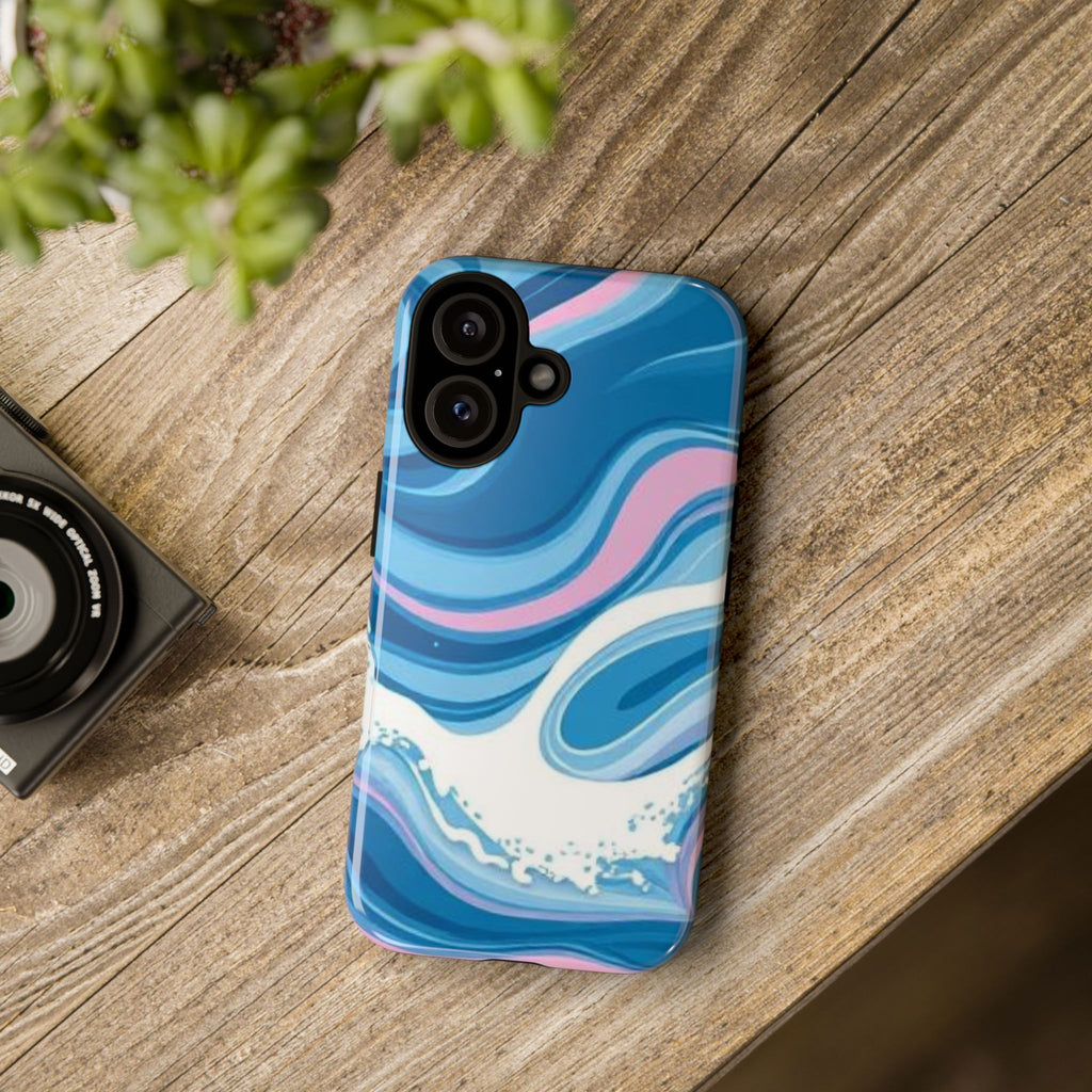 Blue & Pink Swirl Tough Case for iPhone