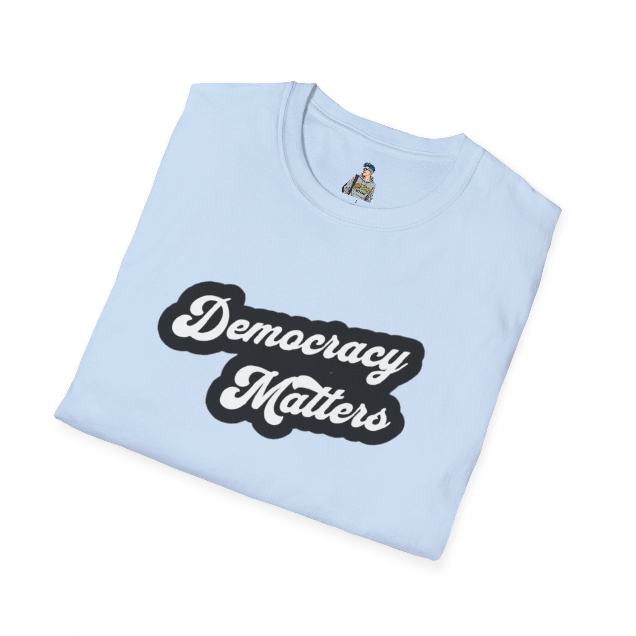 Democracy Matters T-Shirt — Retro Script Political Tee