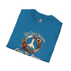 Unisex Softstyle T-Shirt - Love Costs Nothing, Give It Away Floral Peace Design
