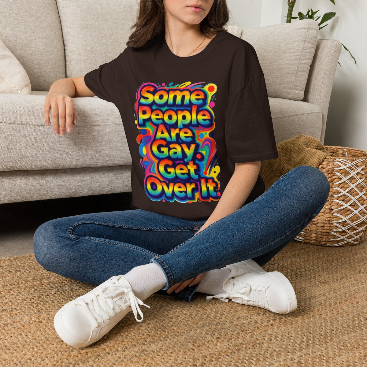 Some People Are Gay Get Over It T-Shirt — Rainbow Pride Statement Tee