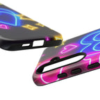 Android OR iPhone Compatible Cases - Neon Love Design - Unique Tough Cases