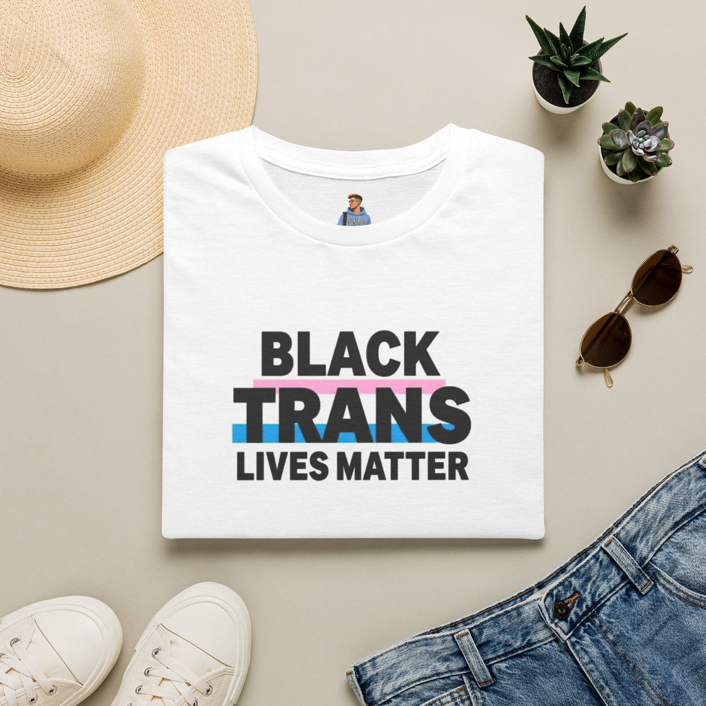 Unisex Softstyle T-Shirt - Black Trans Lives Matter Statement Tee