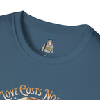 Unisex Softstyle T-Shirt - Love Costs Nothing, Give It Away Floral Peace Design