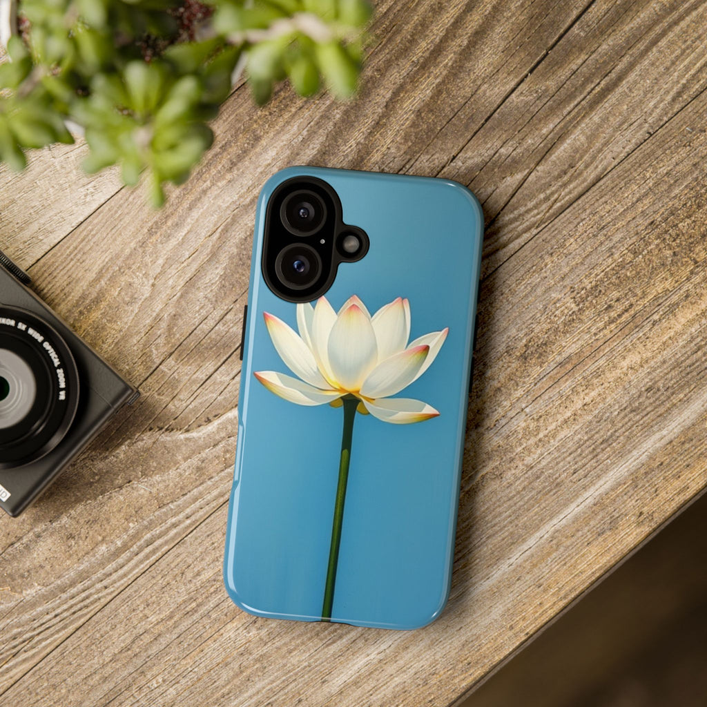 Open White Peace Lily Design Tough Case For Android & iPhone