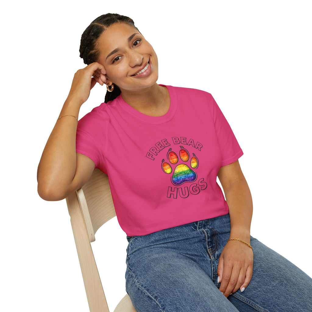 Free Bear Hugs Rainbow Paw T-Shirt