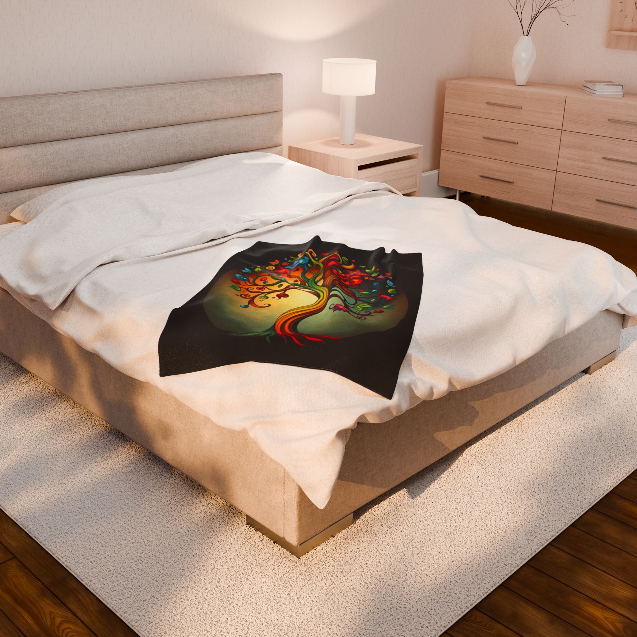 Diversity Tree Velveteen Plush Blanket – For Comfort and Warmth