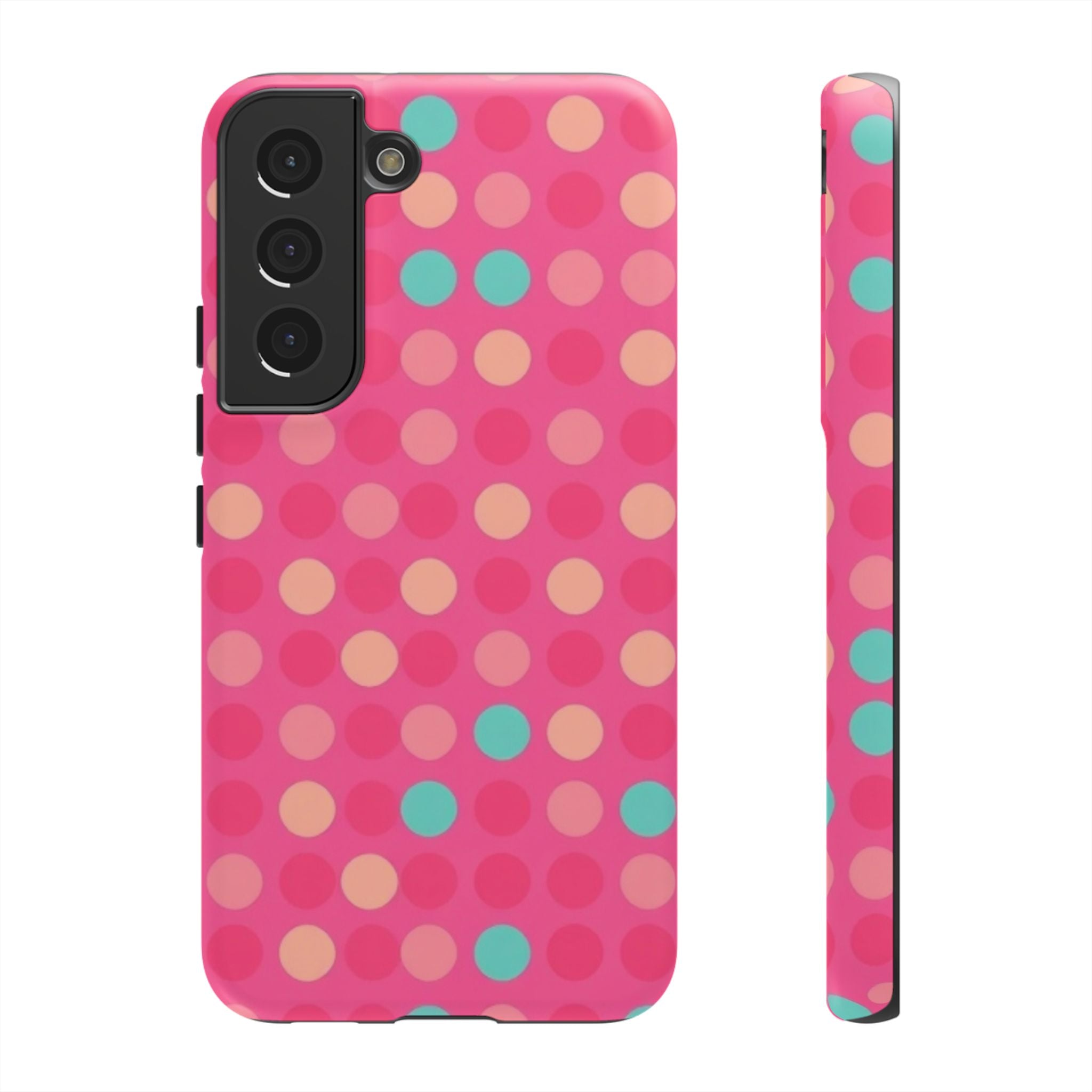 Android OR iPhone Protective Cases - Retro Polka Dots Pattern Tough Case