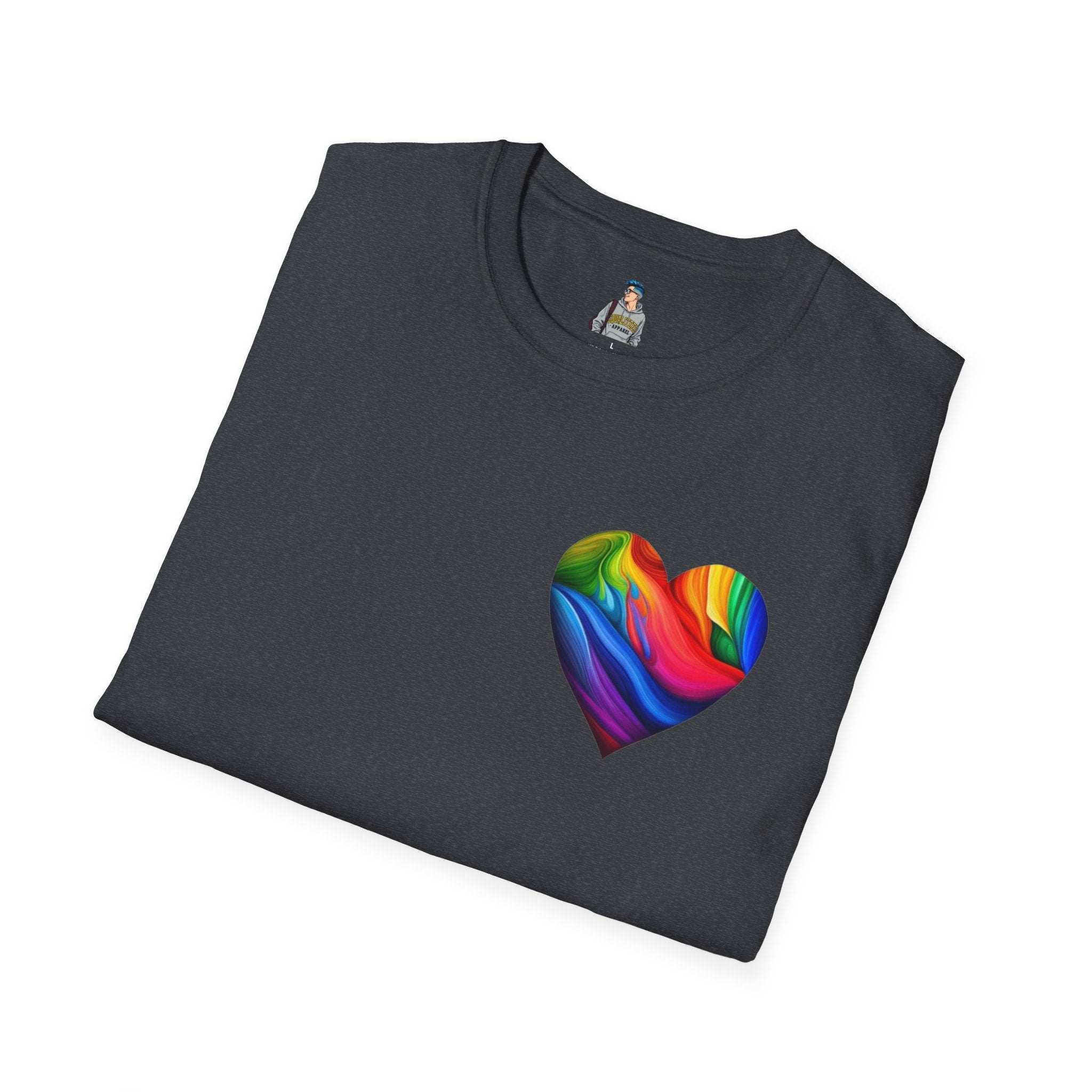 Unisex Softstyle T-Shirt - Pride Heart Design with 'Existence is Resistance'