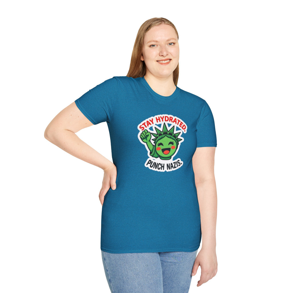 Stay Hydrated, Punch Nazis Funny Political Activism Tee