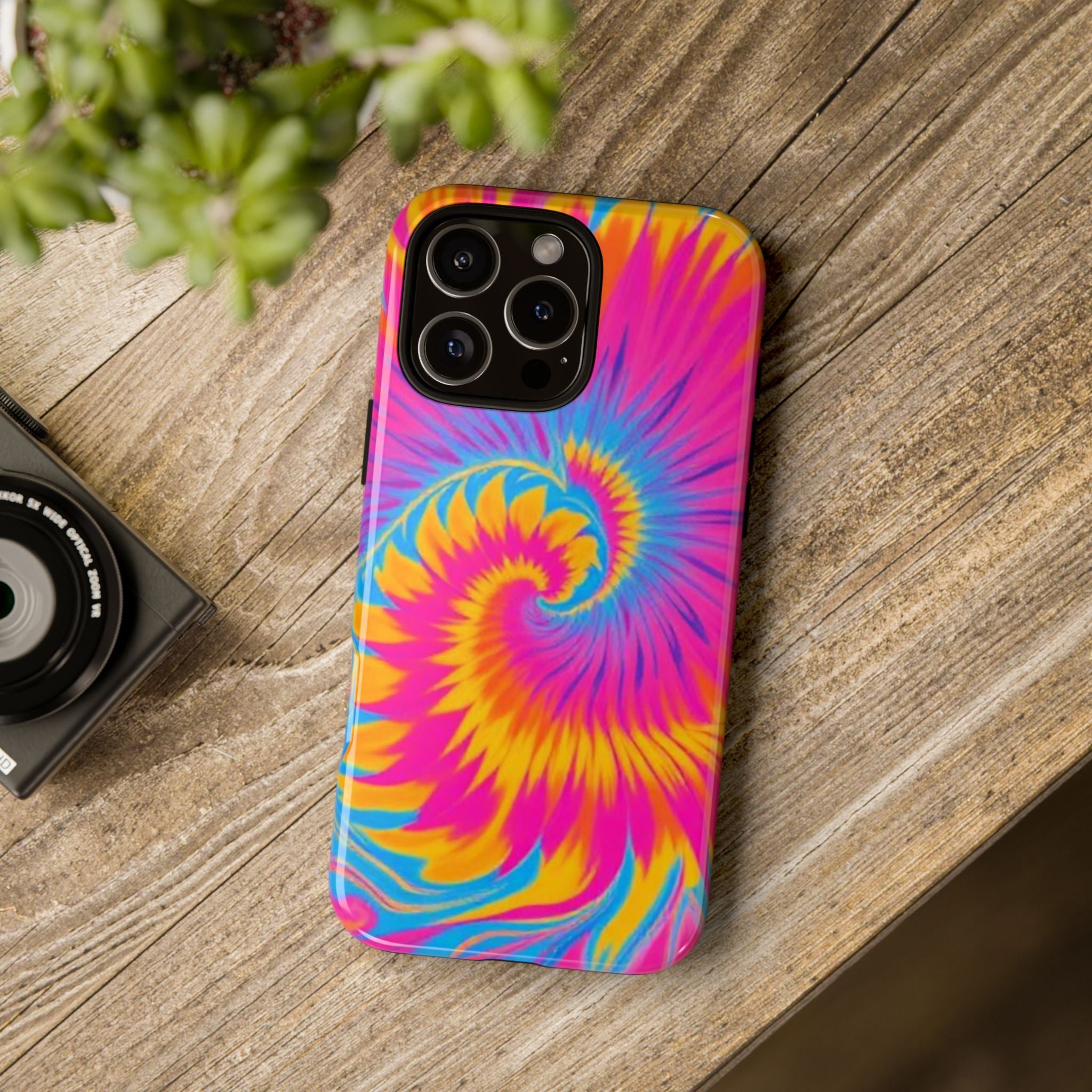 Vibrant Tie-Dye Swirl Protective Tough Case for iPhone