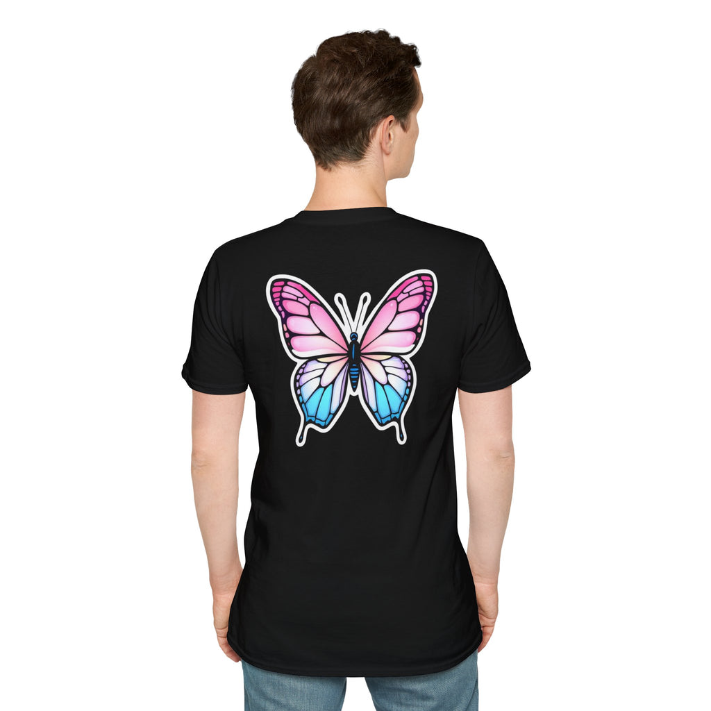 Trans Caterpillar to Butterfly Transformation T-Shirt, Unisex Graphic T-Shirt