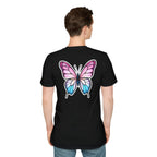 Trans Caterpillar to Butterfly Transformation T-Shirt, Unisex Graphic T-Shirt