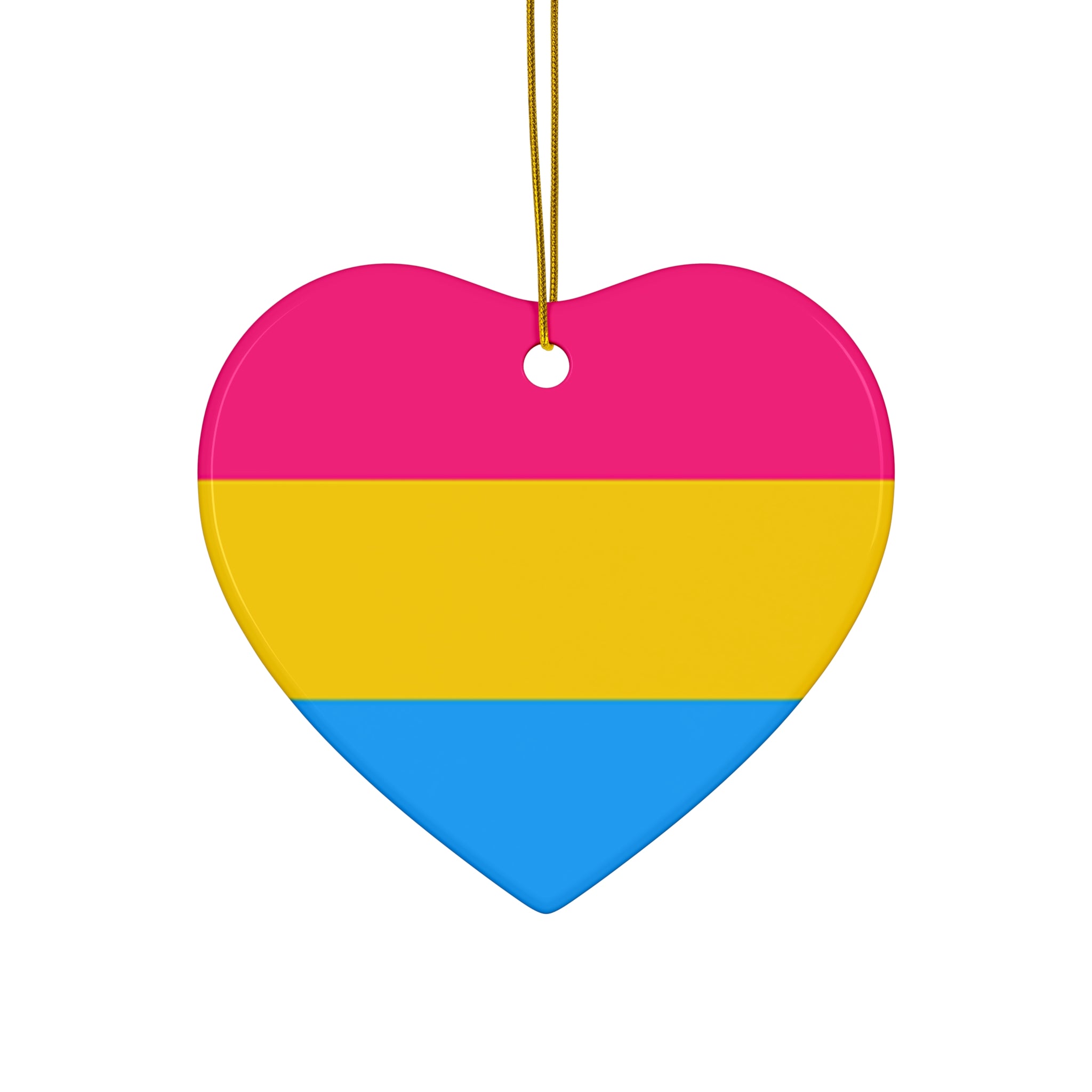 Pansexual Pride Ceramic Ornament - 4 Colorful Shapes for Celebrations