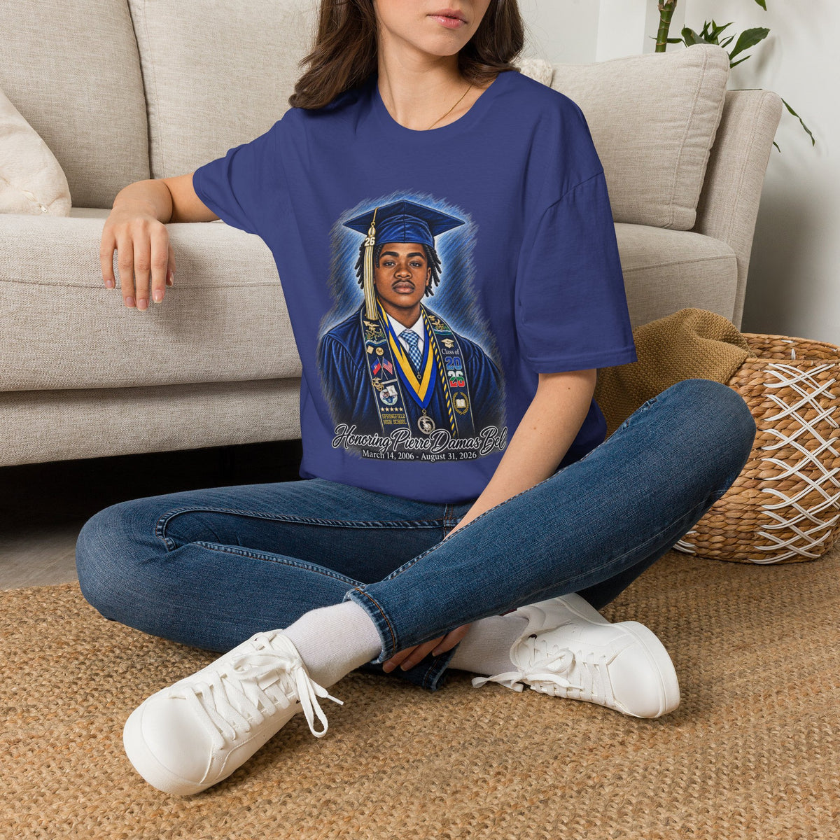 Portrait Front and Back - In Memory of Pierre Damas Bel T-Shirt