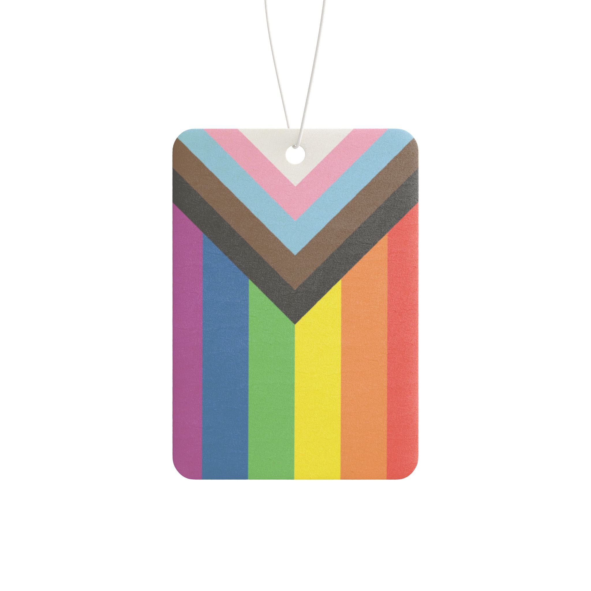 Progress Pride Flag Car Air Freshener - Eclectic and Aromatic