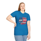 Unisex Softstyle T-Shirt - 'Patriots Don't Vote for Traitors' with USA Flag Design