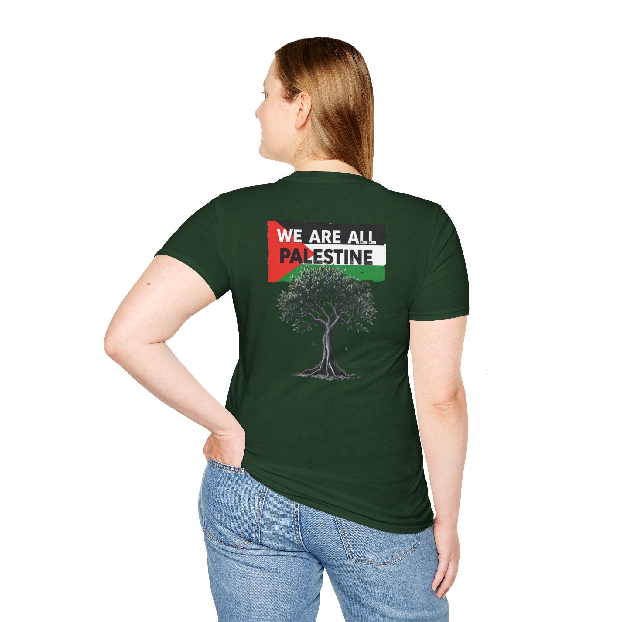 Unisex Softstyle T-Shirt: Stand with Gaza & We Are All Palestine Graphic Tee