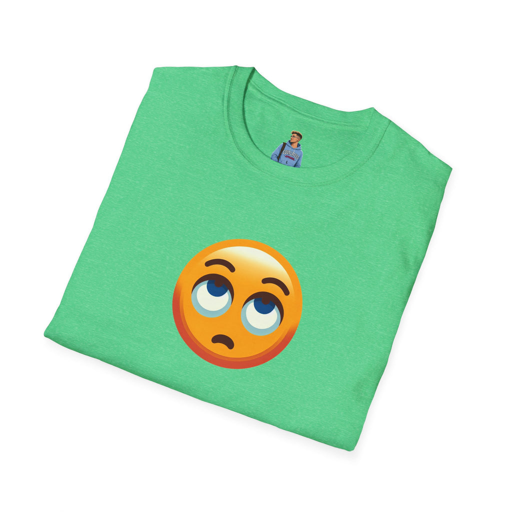 Unisex Softstyle T-Shirt with Eye Roll Emoji | Casual Graphic Tee for Everyday Humor