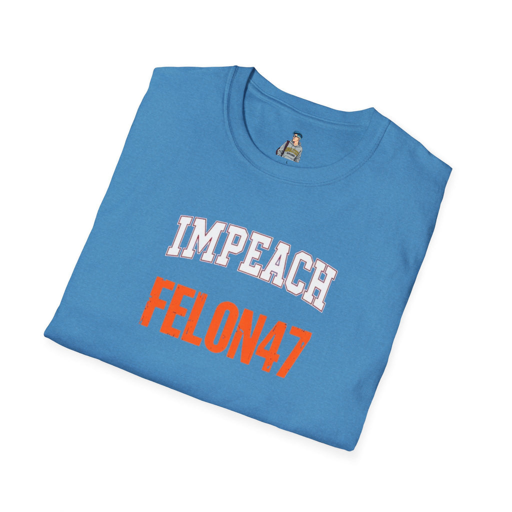 Impeach Felon47 Unisex Softstyle T-Shirt - USA Graphic Statement Tee
