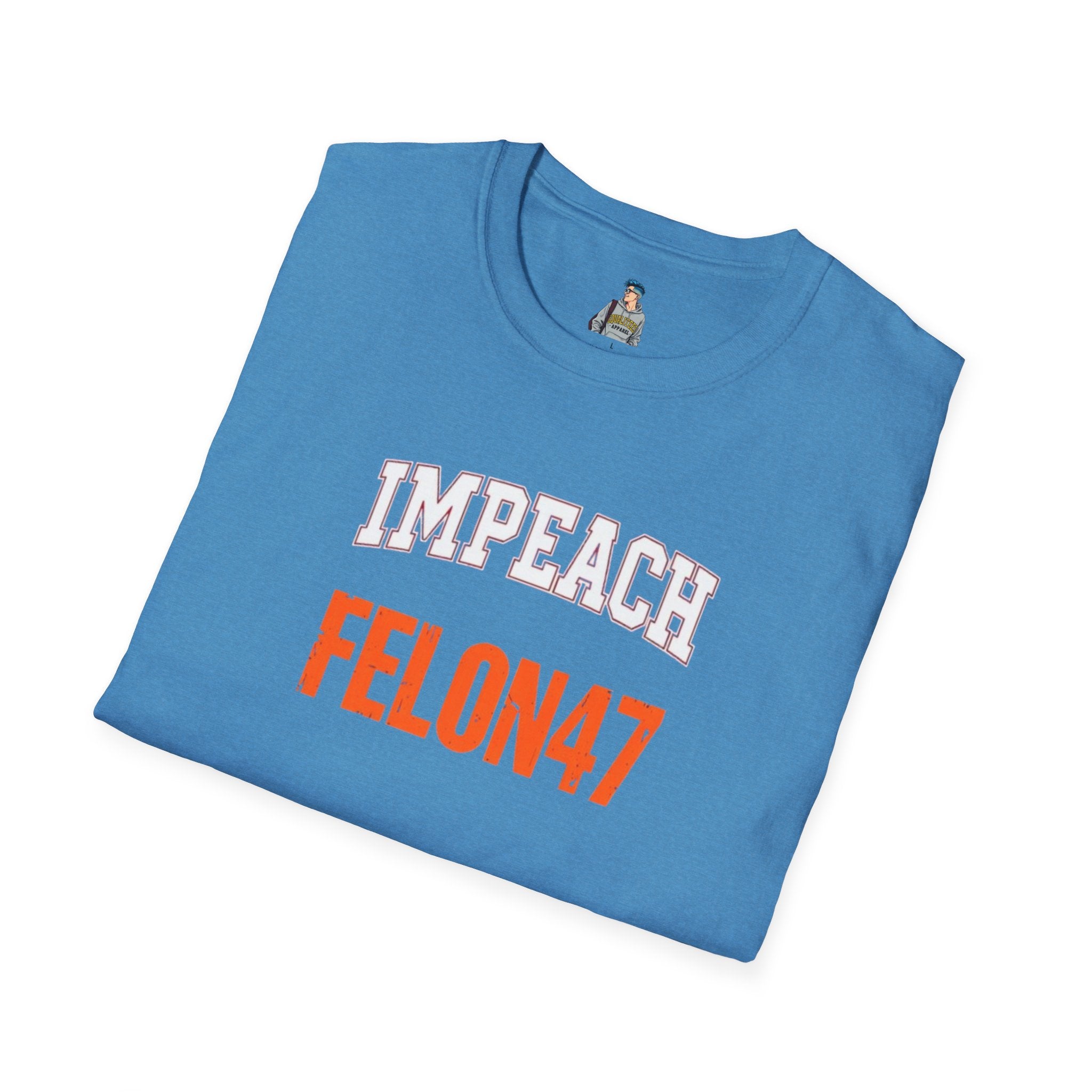 Impeach Felon47 Unisex Softstyle T-Shirt - USA Graphic Statement Tee