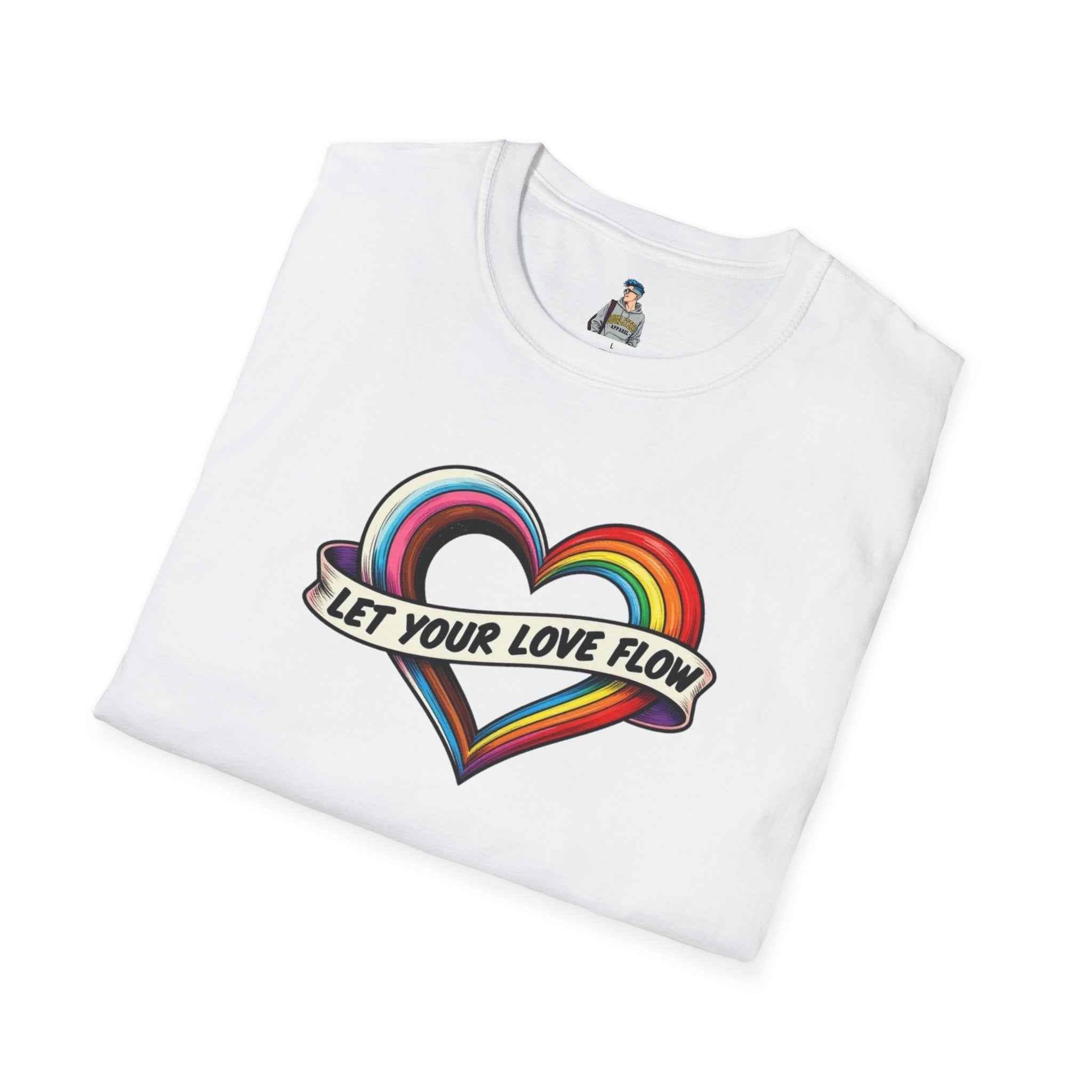 Let Your Love Flow Rainbow Heart T-Shirt
